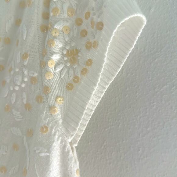 Lillie Rubin beaded cotton blouse vintage Sz M 97% Cotton 3% Nylon - Picture 6 of 7